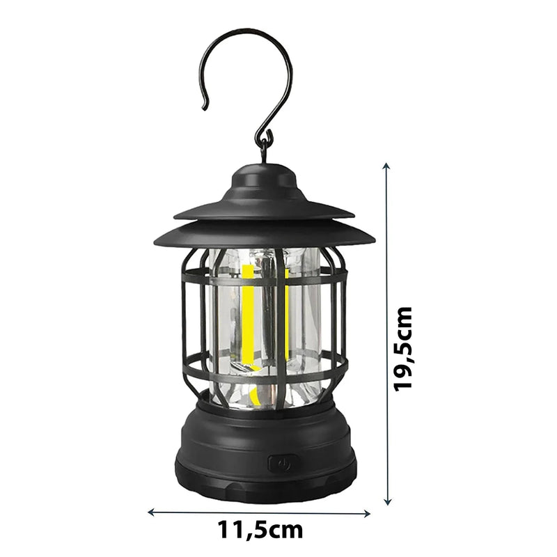 Lampião Led Recarregável Retrô
