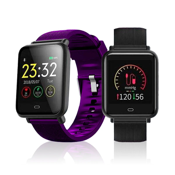 Relógio Inteligente Q9 Pressão Pulso 2 Pulseiras Memoria 64K